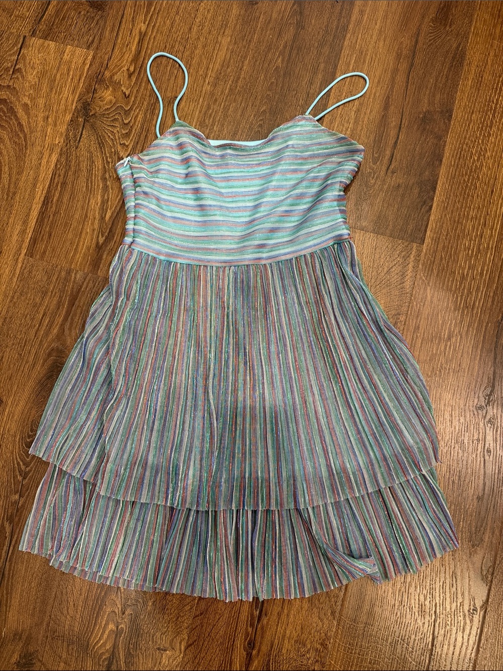 Striped Tiered Sundress - Pastel Rainbow
